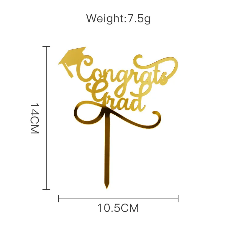 Congrats Выпускной из смолы АБС, ручная работа, торт топпера, с аппликацией в виде Золотой Звезды выпечки торта для Выпускной сезон вечерние кекс украшения 2021