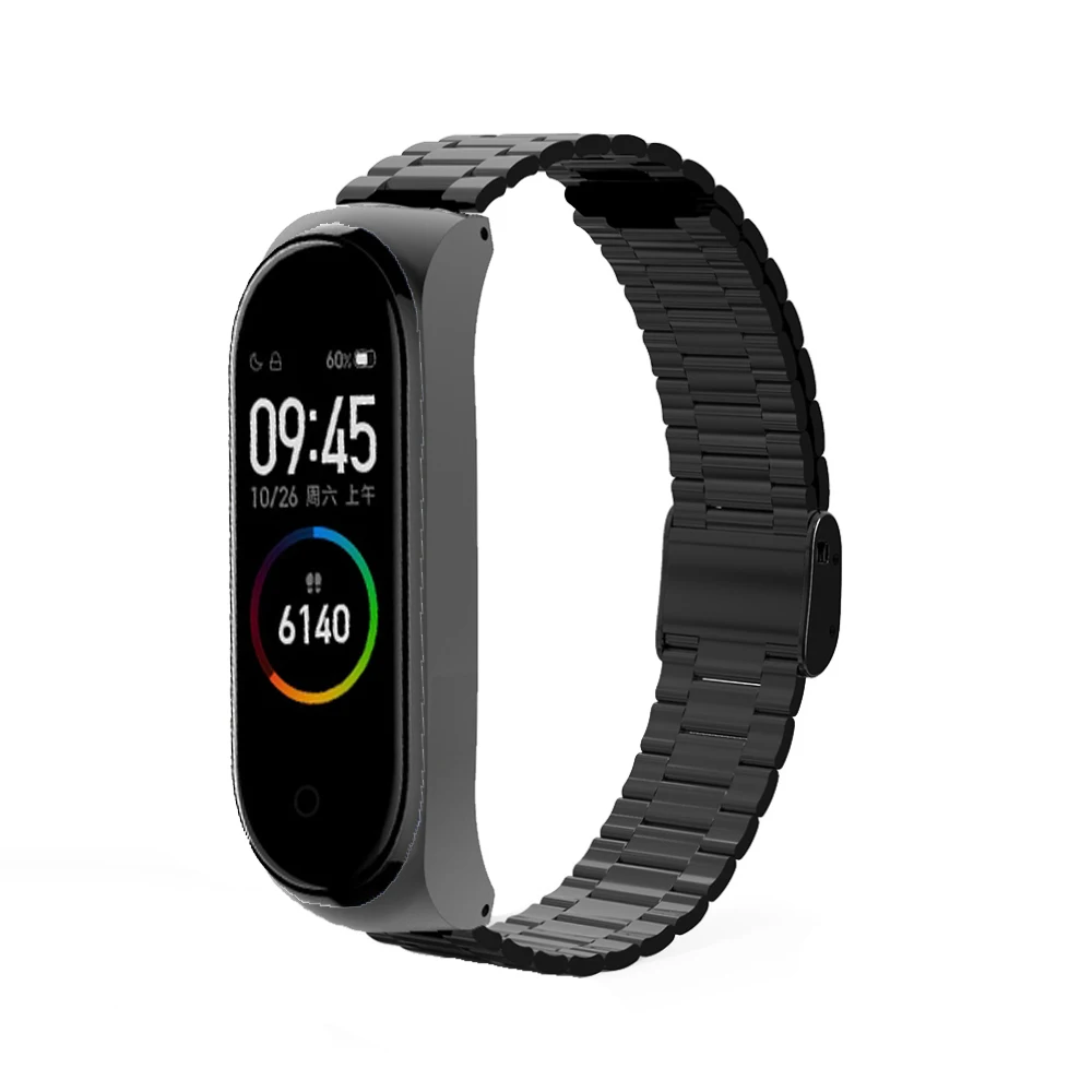 For Xiaomi band Mi band bracelet 3/4/5/6/7 metal band strap stainless steel three-beads band strap bracelet buckle
