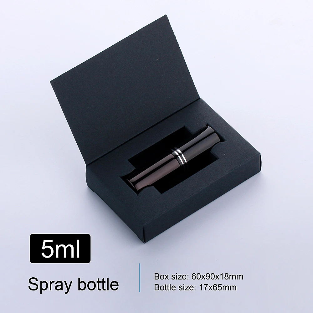 50 Pcs/Lot 5ml Spray Perfume Bottle With Package Box Perfume Atomizer Portable Travel Gift Cosmetic Container