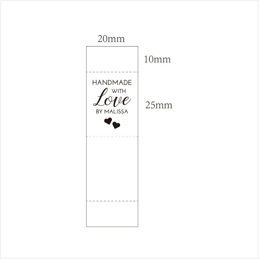 Sewing Labels, Personalized Brand, Custom Logo, Cotton Tags,  Crafts Gifts, Handmade Items, With Love, 20mm X 70mm (MD5087)