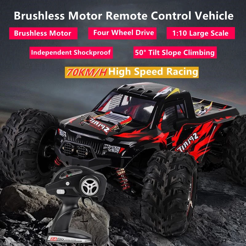 70KM/H Brushless Power Off Road RC Car Toy 50 Degree Tilt Climbing Independent Shock Absorb Splashproof High Speed Racing Buggy