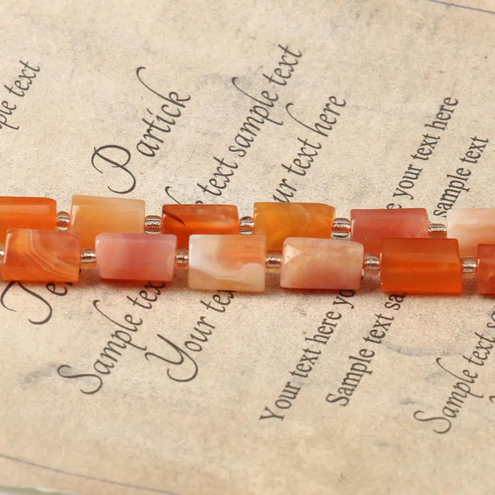 8x11mm Natural Faceted Orange Persian Agates Stone Beads Cylinder Loose Spacer Beads For Jewelry Making DIY Bracelet Necklace