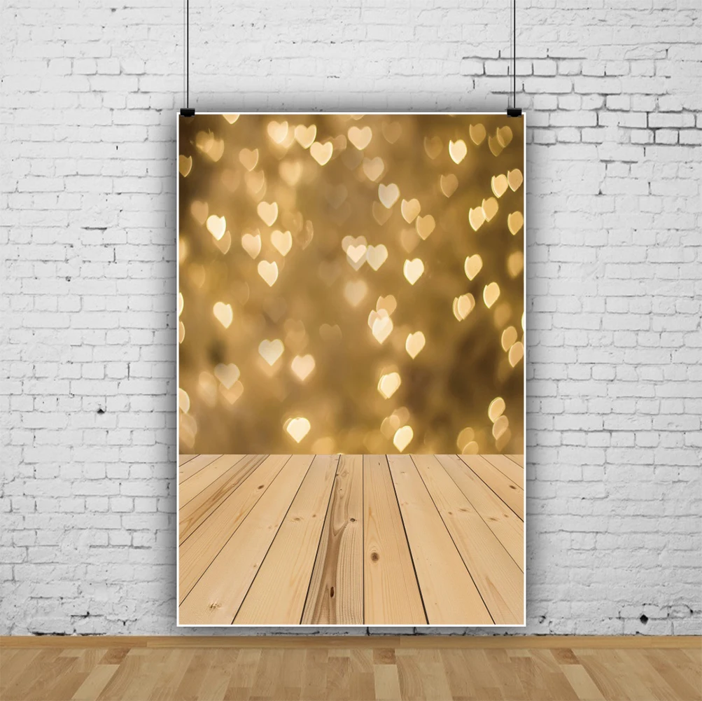 Love Heart Polka Dots Wooden Floor Photography Background Baby Newborn Portrait Dreamy Photocall Backdrop Family Photo Studio