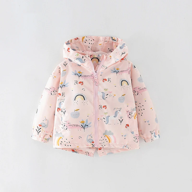 Spring Autunm Cartoon Printed Clothing For Girls Child Clothes Princess Toddler Baby Coat Kids Hooded Coat Children\'s Jacket