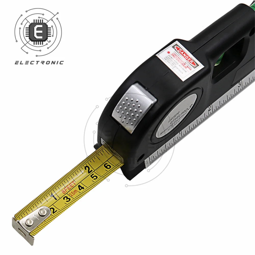 1pc Multifunctional Level Laser Horizon Vertical Measure Tape Aligner Bubbles Ruler Spirit Level