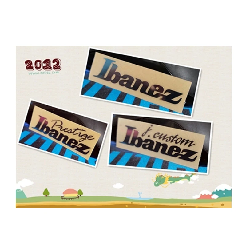 Ibanez guitar head sticker water transfer sticker metal label