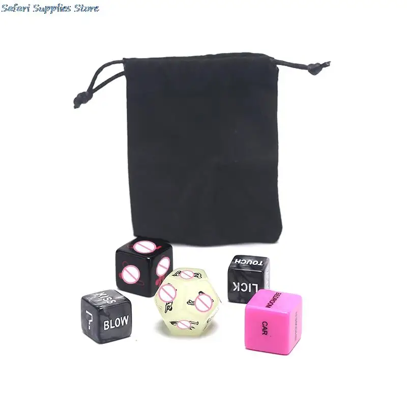 Hot 5PCS Sex DiceErotic Craps Sex Glow Dice Love Dices Toys For Adults Sex Toys Noctilucent Couples Dice Game Set