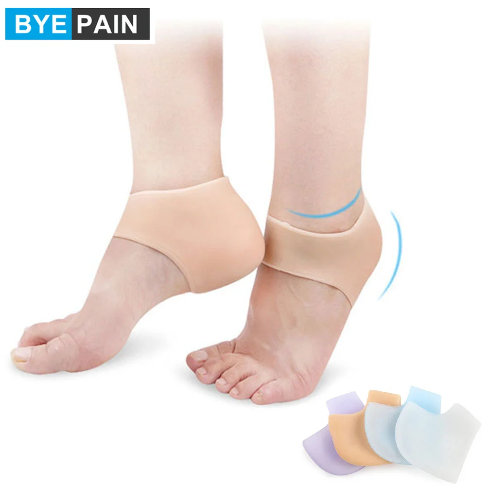 1Pair Plantar Fasciitis Silicone Gel Heel Sleeve Protective Heel Air Support Reduce Pressure, Relief Heel Pain and Cracked Heel