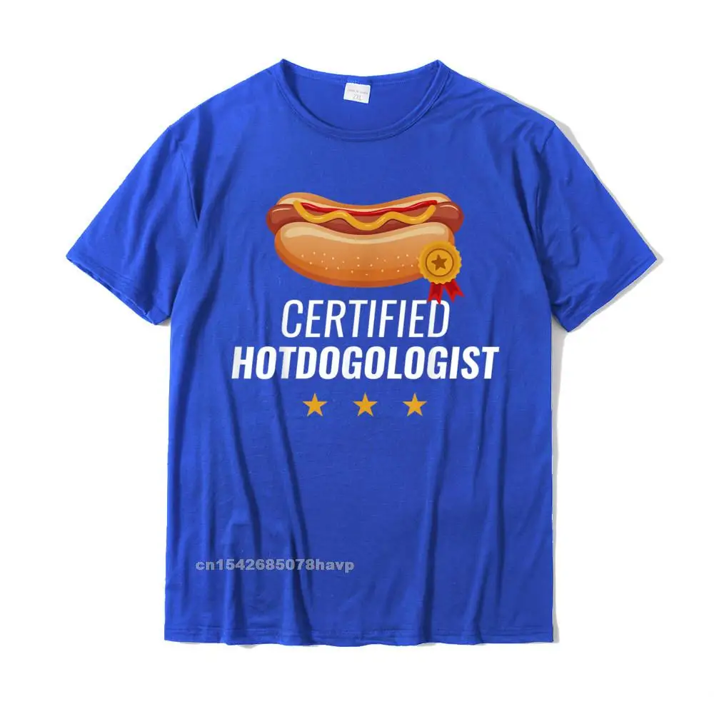 Certified Hotdogologist Funny HOT DOG Gift Hotdog T-Shirt Popular Man Tshirts Summer Tops Shirt Cotton Unique