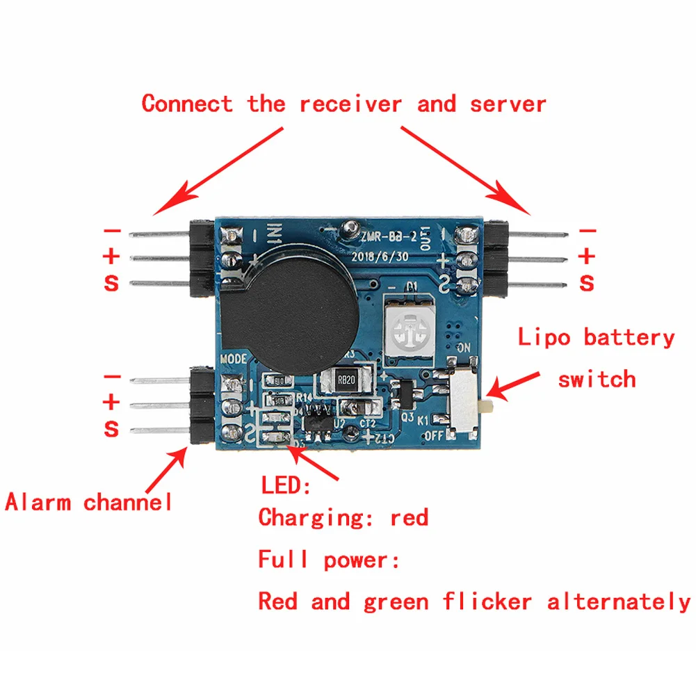 Wireless Alarm Tracking Buzzer 5-8V with LED Light for RC Helicopter FPV Racing Drone Quadcopter