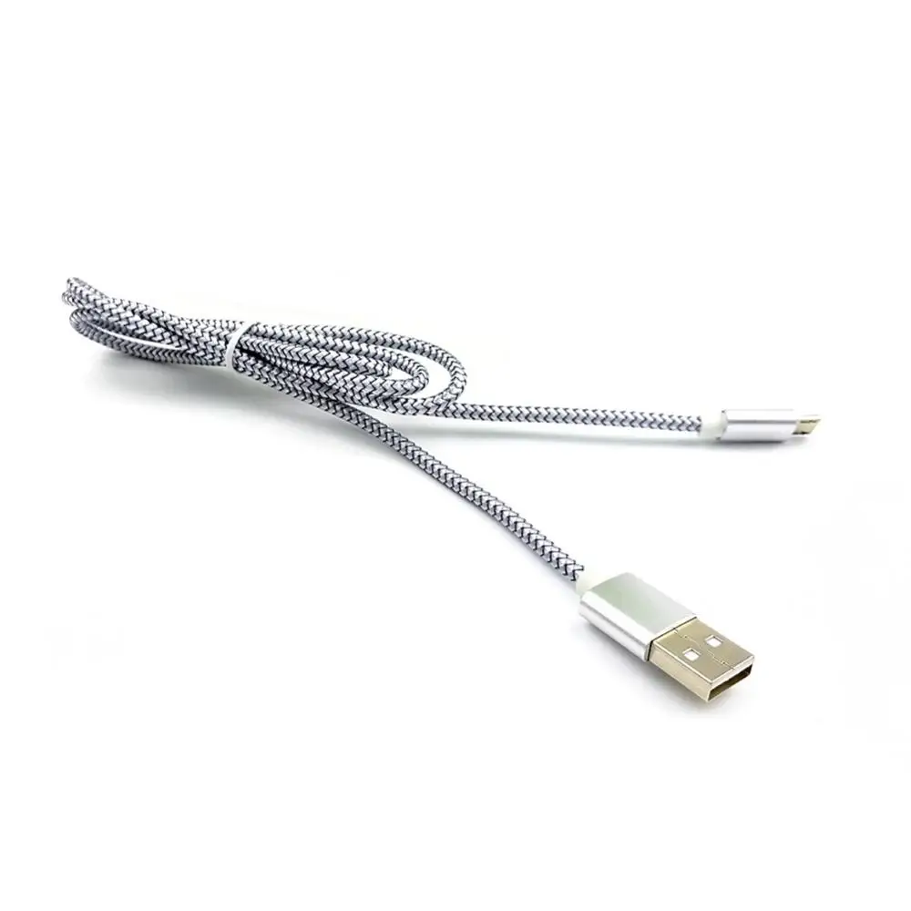 1m náilon trançado micro cabo de carregamento do telefone usb cabo de transferência de dados para android microfone acessórios