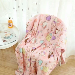 Pink Flannel Blanket Pink Girl Japan Cartoon Bedroom Sofa Blanket Comfortable Warm Flannel Blanket Travel Cover Blanket Gifts