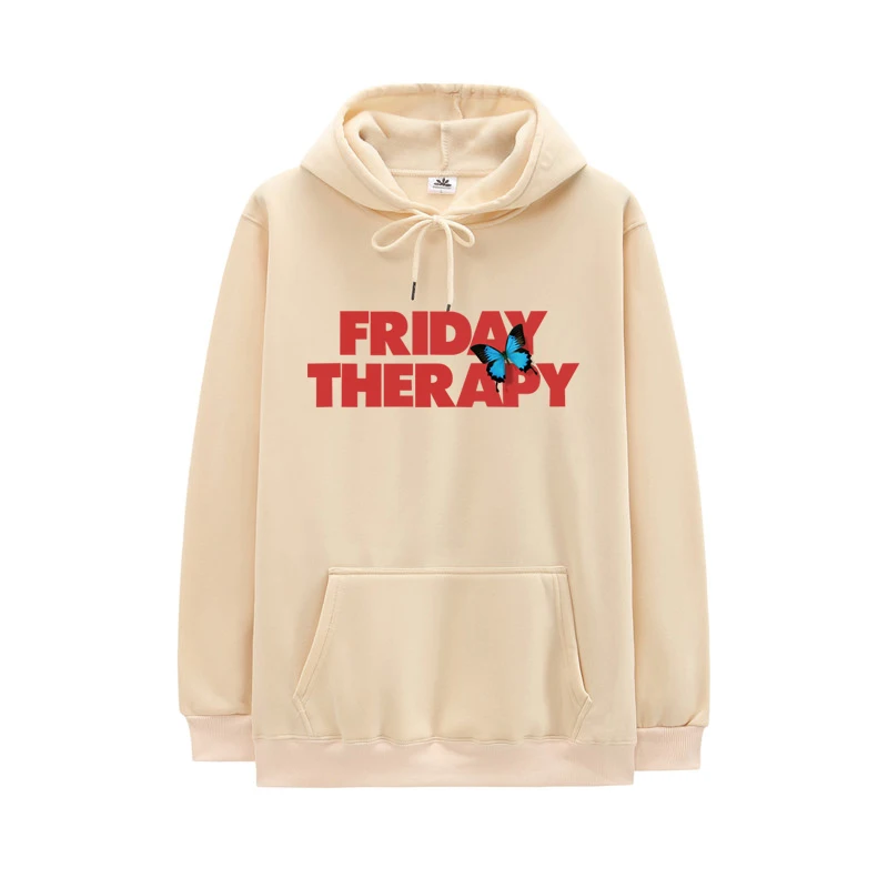 FRIDAY THERAPY Hoodie Men Women High Quality Hooded Long Sleeves Sweatshirt Brockhampton Hip Hop Hoodies Streetwear Fleece Hoody