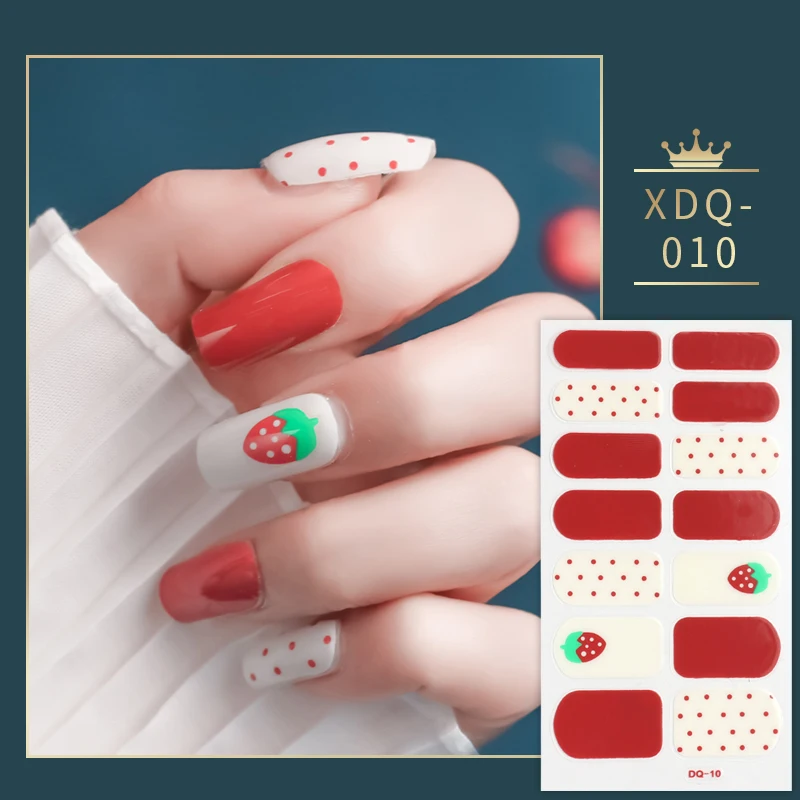 Dropshipping Red Strawberry Nail Stickers Fashion Nail Polish Self Adhesive Manicure Decoration Nail Accessories Nail Art