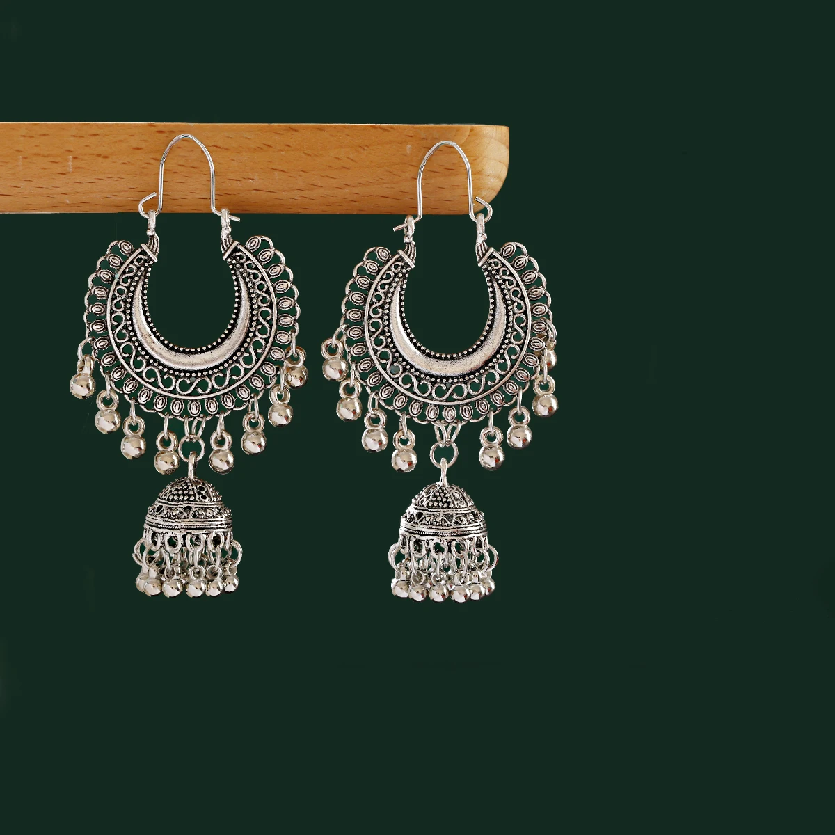 Indian Earrings Afghan Ethnic Drop Earrings For Women Pendient Gold Gyspy Silver Color Bell Ladies Indian Earring Jewelry Gift