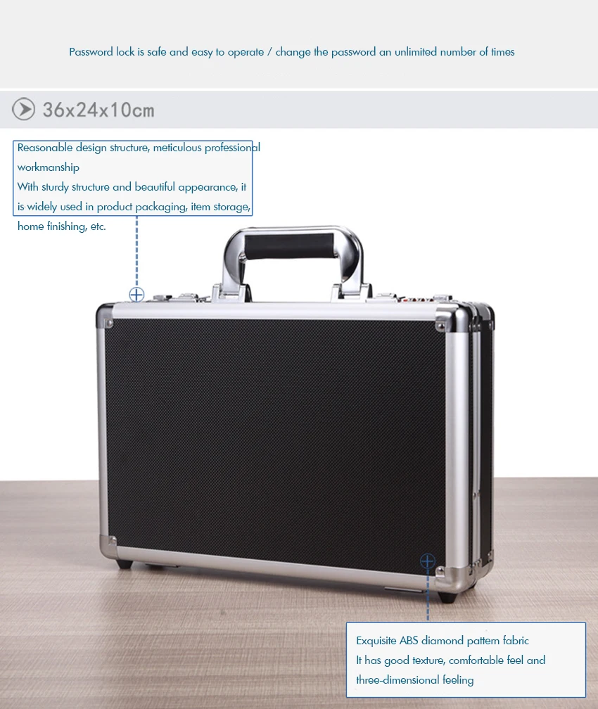 Mallette rigide portable en aluminium pour mot de passe DonBox, étui de transport en métal pour bombes, boîte à outils d\'équipement, support