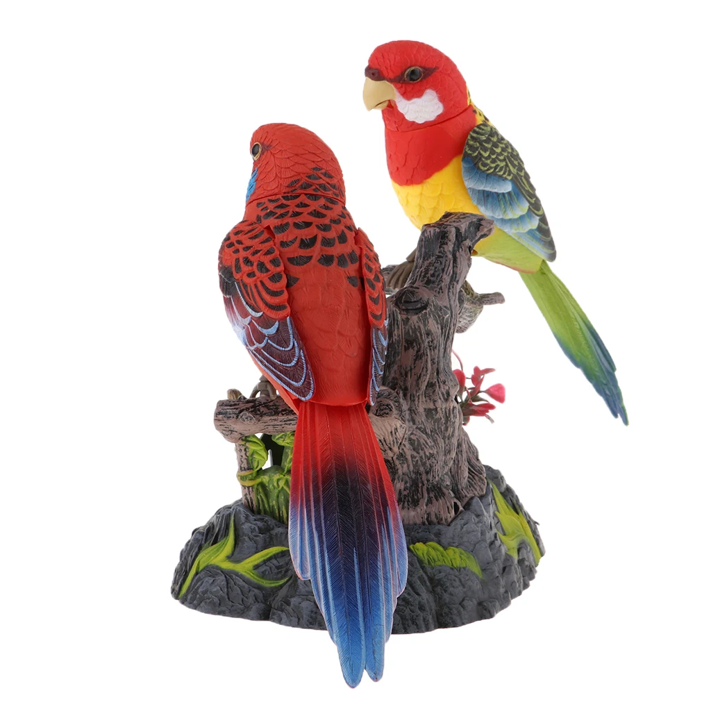 Electric Chirping Talking Parrots Toys Colorful Voice Sensor Birds Model Gifts