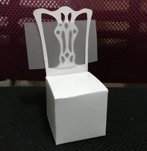 (300 Pieces/lot) Wedding and Party Paper Gift box of Miniature Chair Place card holder and candy box gift (name card including)