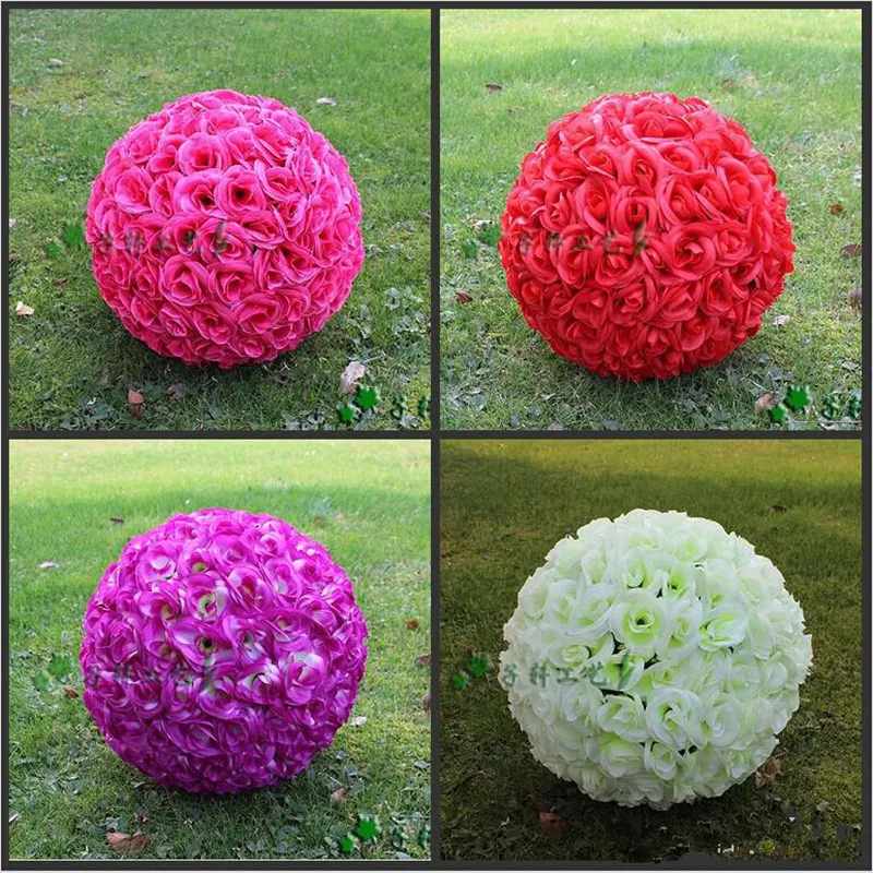 15 CM Diameter New Artificial Encryption Rose Silk Flower Kissing Balls Christmas Ornaments Wedding Party Decorations Supplies