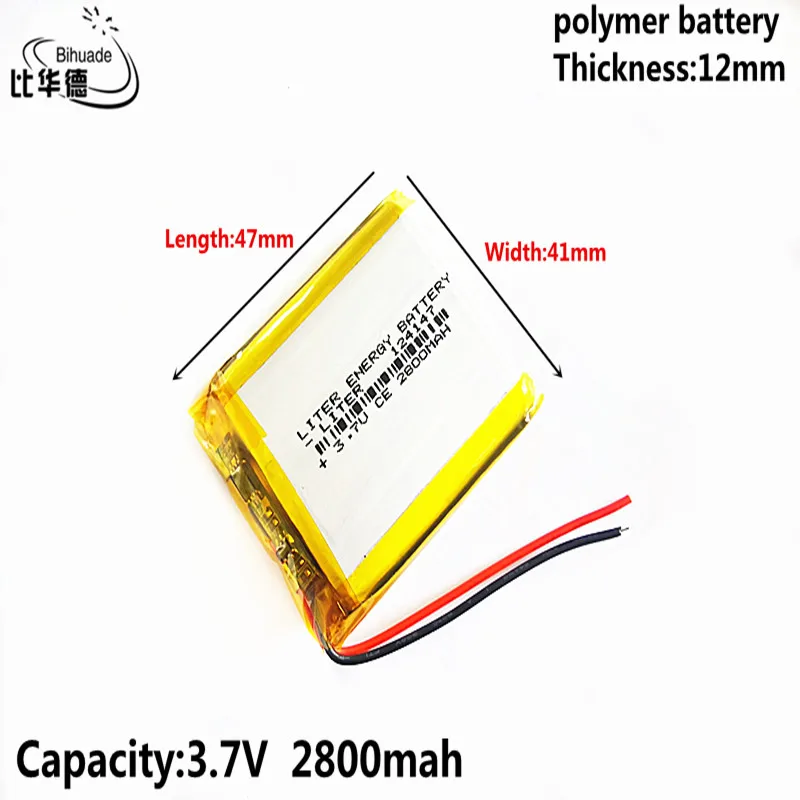 

10pcs The high quality 3.7V 2800MAH 124147 Lithium Polymer LiPo Rechargeable Battery For Mp3 headphone PAD DVD bluetooth camera