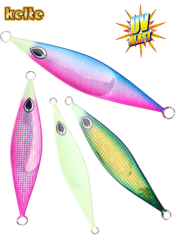 Slow Metal Jig with UV, Micro Casting Spoon, Artificial Bait Fish, Jigging, Vertical, Slow, Fishing, Japan