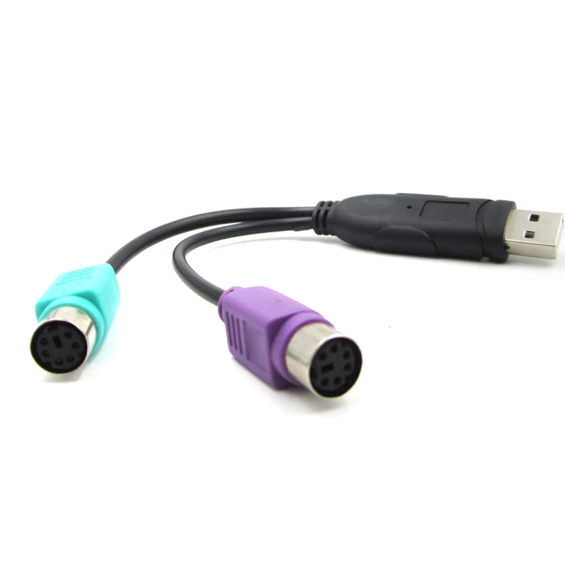 New USB to Dual PS/2 PS2 Adapter Converter Cable Cord for Mouse and Keyboard diy electronics