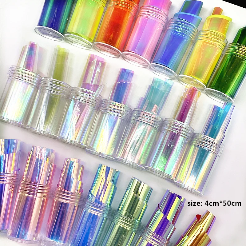 1 Bottle Super Aurora Nails Glass Foil Film DIY Stickers Cellophane Paper Korean Nail Trend Design Ice Cube Manicure Decoration