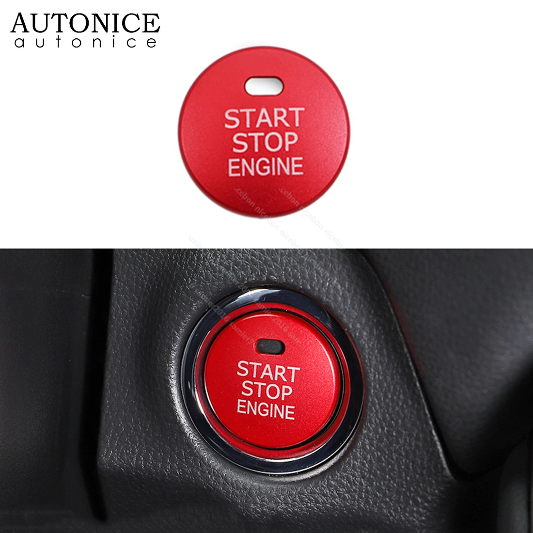 

1pc Red Engine Start/Stop Push Button/Ignition Device Cover Trim Fit for Toyota Alphard Sienna 4runner Land Cruiser Venza 86