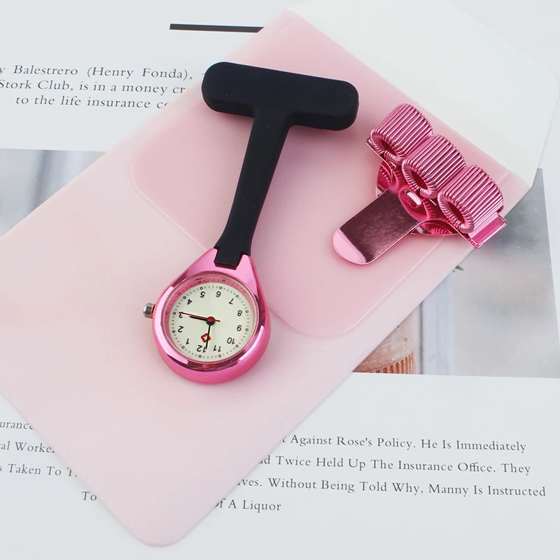 Fob Nurse Watch Silicone Pocket Quartz Doctor Clock Medical with Pencil Case and Pen Holder Nursing Accessories Gift