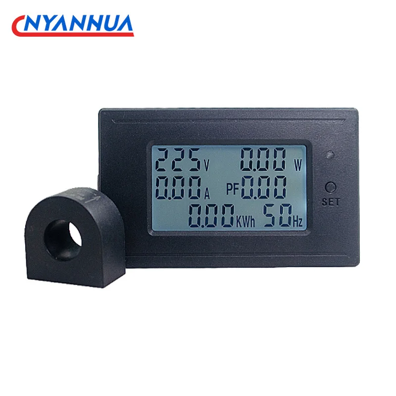 PA-100 AC Power Monitor Voltage Current Frequency Power Factor Electricity Panel Meter 100A Overload Alarm