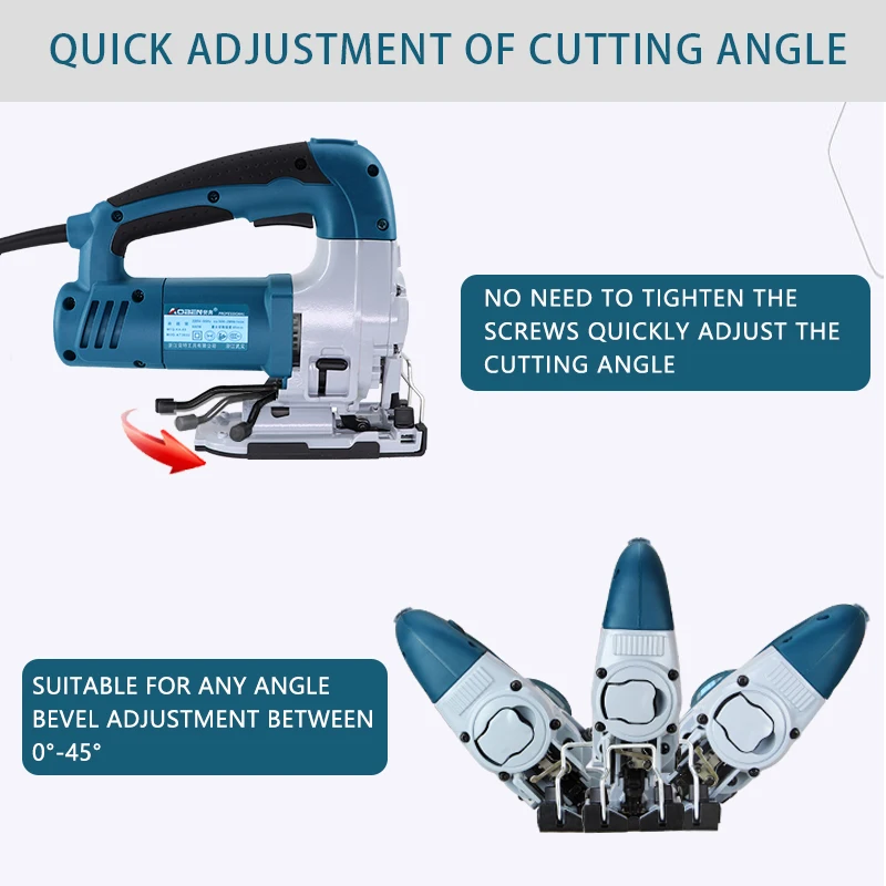 AOBEN 600W Electric Jig Saw Guide 6 Variable Speed Electric Saw  10 Pieces Metal Blades 1 Pieces Carbon Brush Jigsaw Power Tools