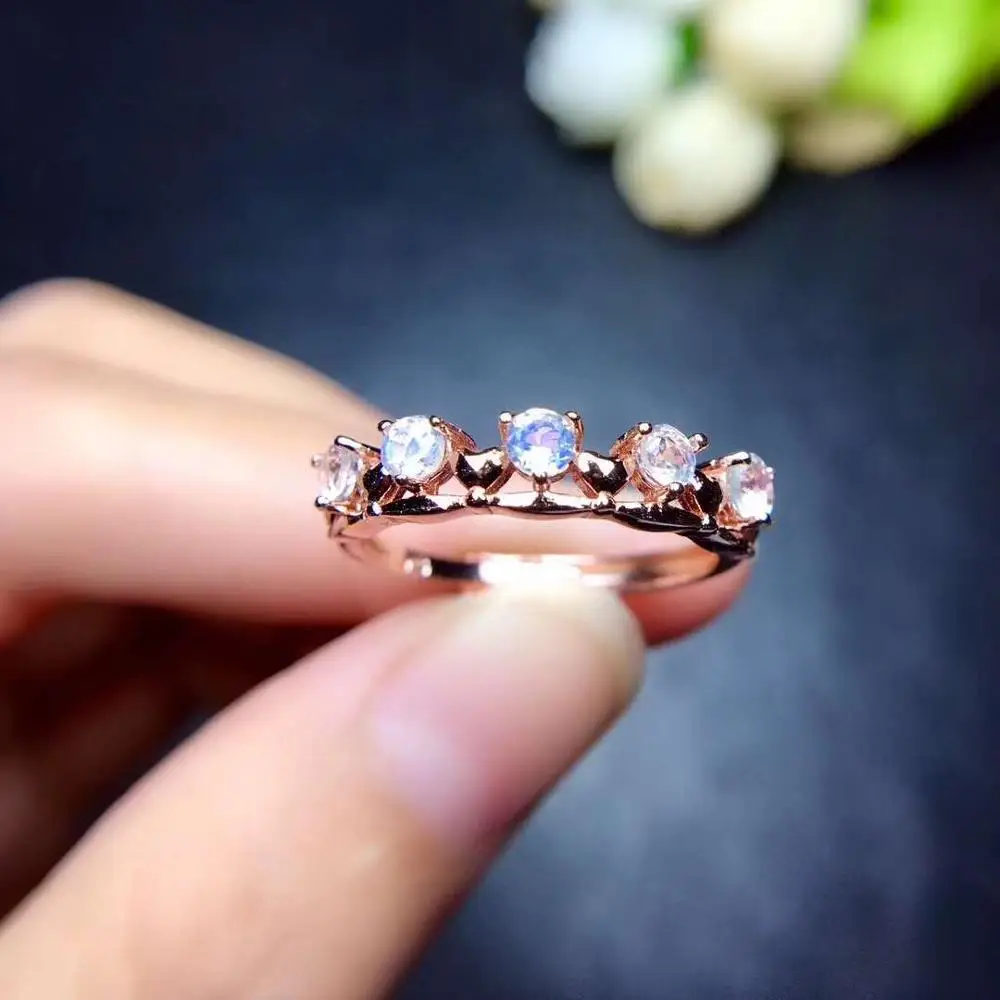 

Free shipping Natural Moonstone ring 925 sterling silver Fine jewelry For men or women