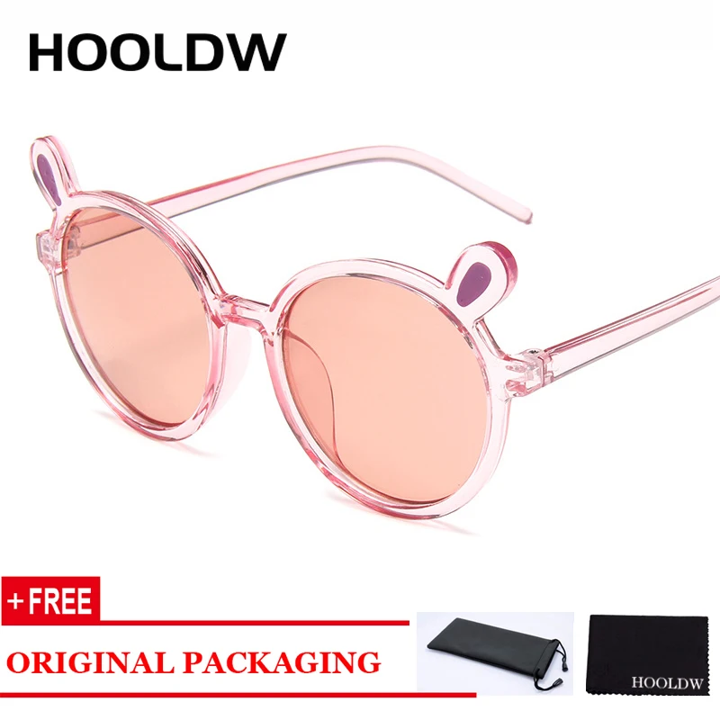 

HOOLDW Lovely Rabbit Ears Kids Sunglasses Fashion Cartoon Round Boys Girls Sun Glasses Children Outdoors Goggle Eyewear UV400