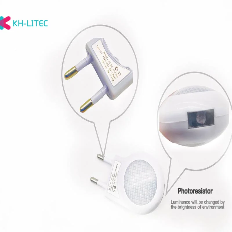 Mini LED Snail Night Light, Auto Lâmpada, Built-in Light Sensor Control, Lâmpada de parede para o bebê, Kids Bedroom, EU, US Plug