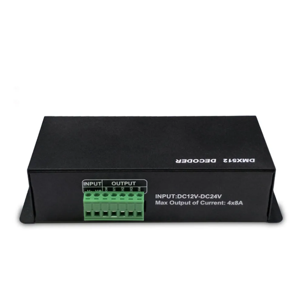 RGB RGBW 3CH 4CH DMX512 LED Decoder With Digital Display DMX to PWM 3CH*8A 4CH*4A Led Strip Dimmer DC12V~24V