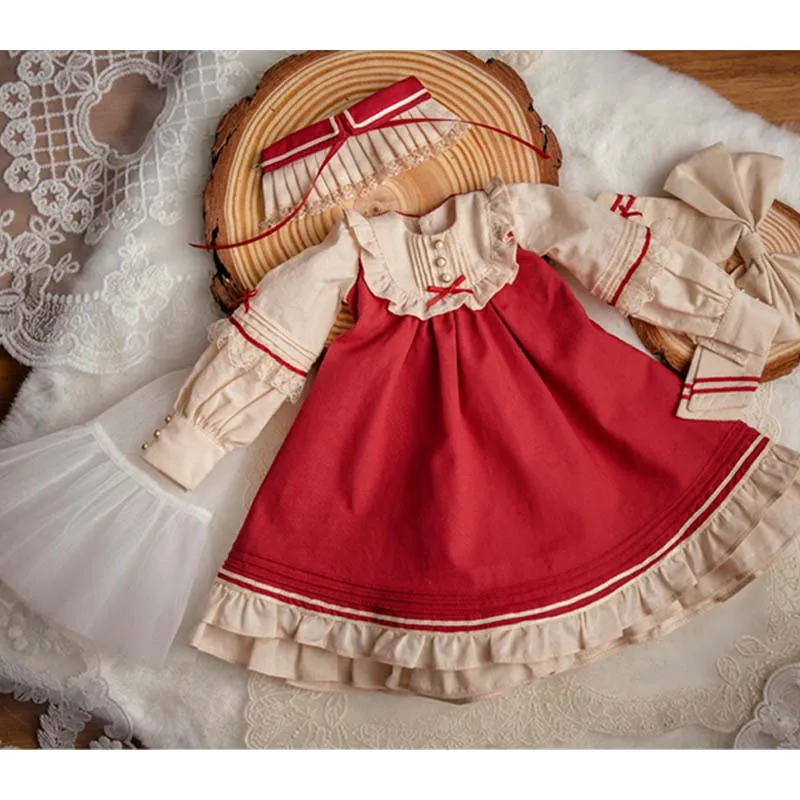 bjd dress 1/3 1/4 1/6 Blyth BJD doll accessories doll clothes Dress+bow+Petticoat Long sleeve five colors angel lovely