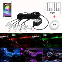 1 Set 4/5/6 In 1 Car LED Interior Atmosphere Light Kit Neon RGB Strip App Bluetooth Control For Car Ambient Decoration Lamp 12V