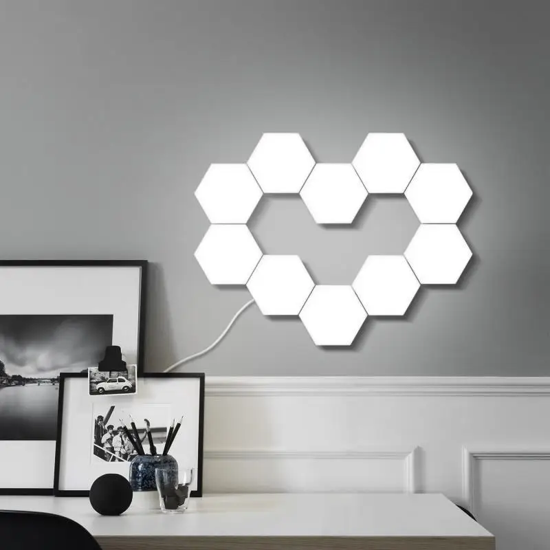 NewTrend Touch Wall Lamp Creative Honeycomb Modular Assembly Helios Quantum lamp LED Magnetic decoration Wall Light Bedroom Lamp