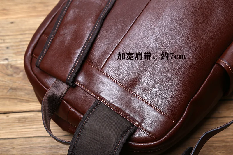 NZPJ Leder herren Rucksack Europäischen und Amerikanischen Mode Reisetasche Vintage Kopf Erste Schicht Rindsleder Freizeit Rucksack – Detail 14