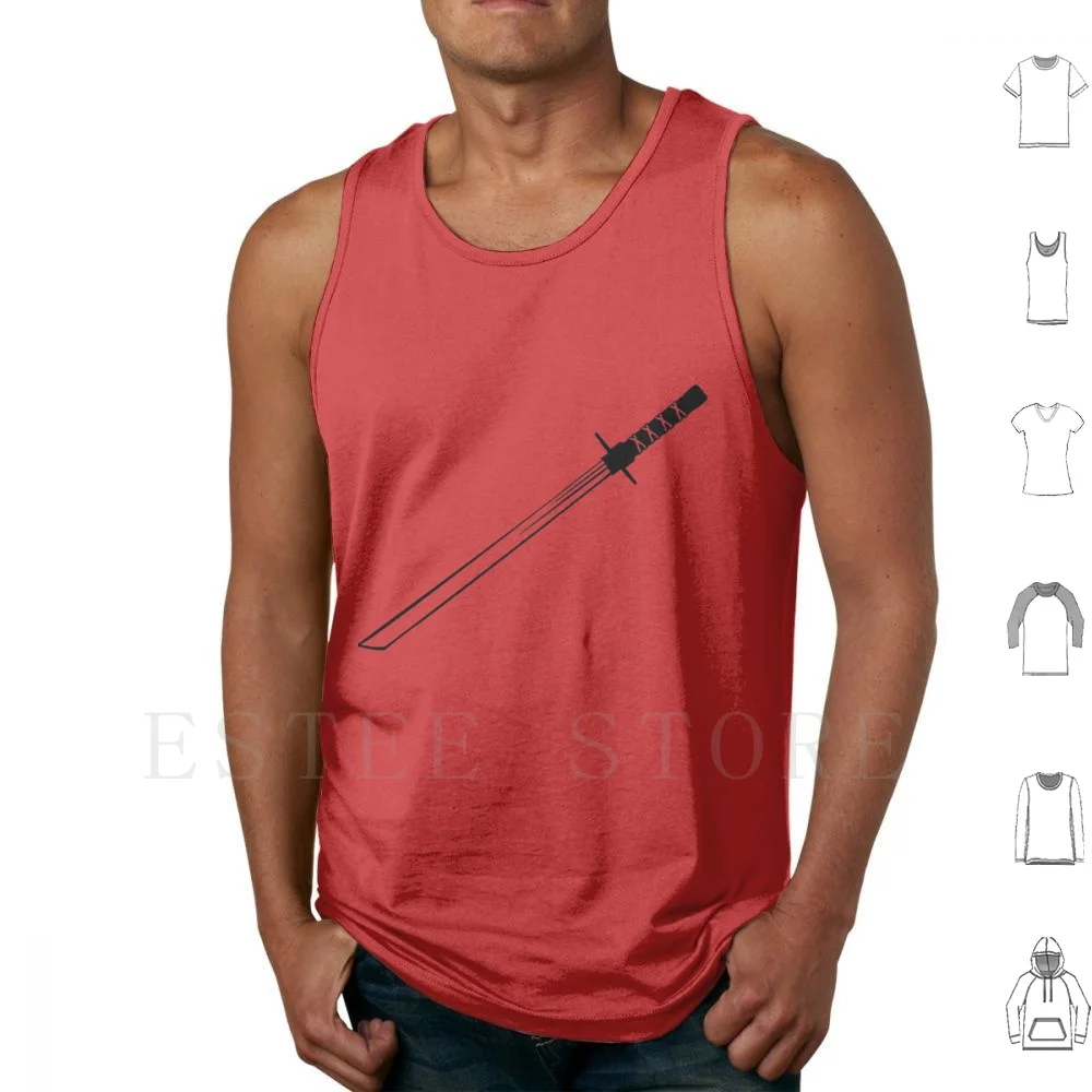 Katana Sword Tank Tops Vest Cotton Jack Yoshi Demon Aku Katana Sword Ghost Tsushima