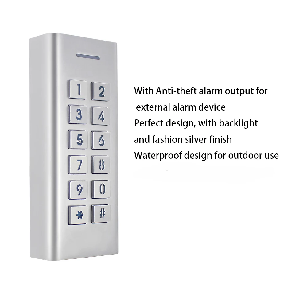 IP68 Waterproof Standalone Access Controller passwordCode Keypad Metal case Security Entry Door System