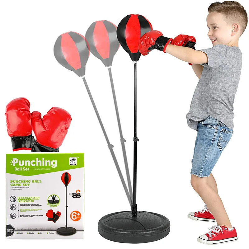 Boksebag for barn - boksesett inkluderer boksehansker og stående boksesekk for gutter og jenter i alderen 3-8 år. 1