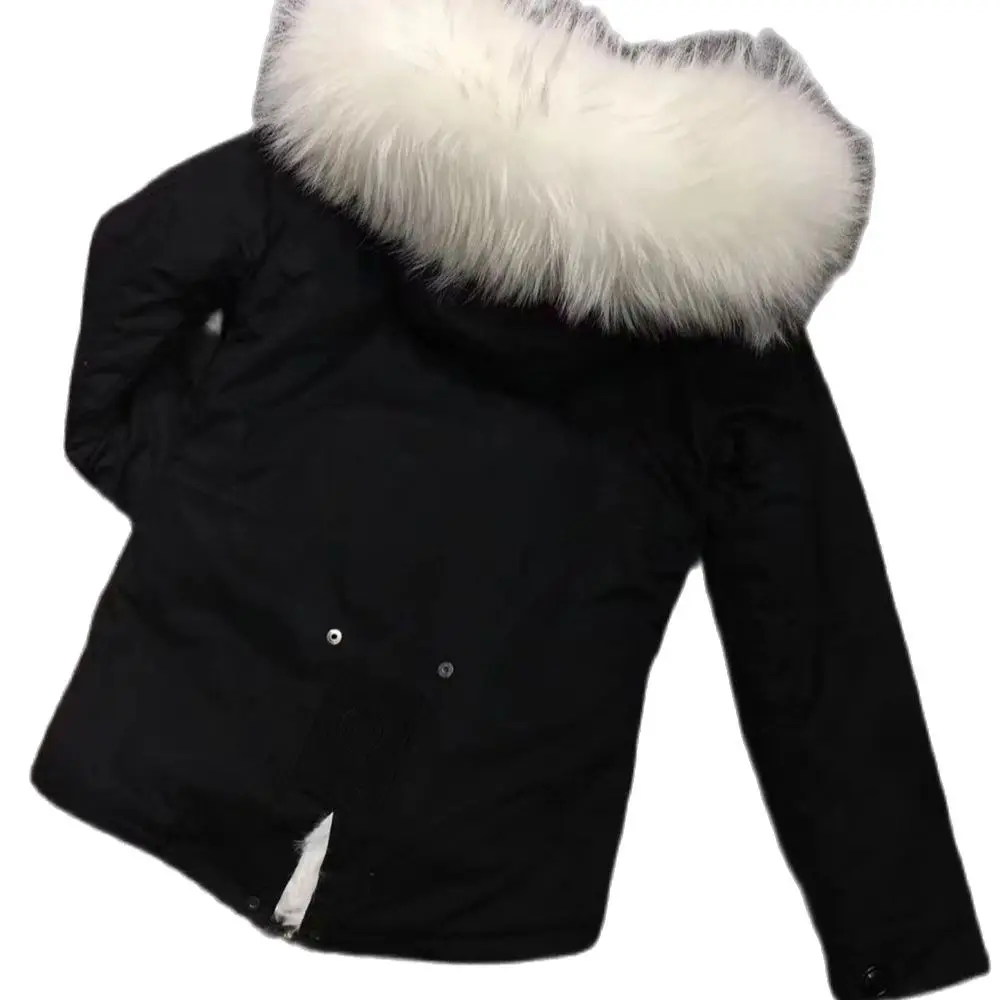 MEIFNG Black Outer Shell White Lining Parka Plus Size Coat Winter Women Overcoat Men Style