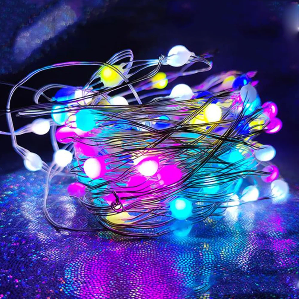 USB Powered LED Copper Wire Fairy String Lights 12 Modes 12 Colors Changing DIY String Lamp for Home Wedding Party Holiday Decor