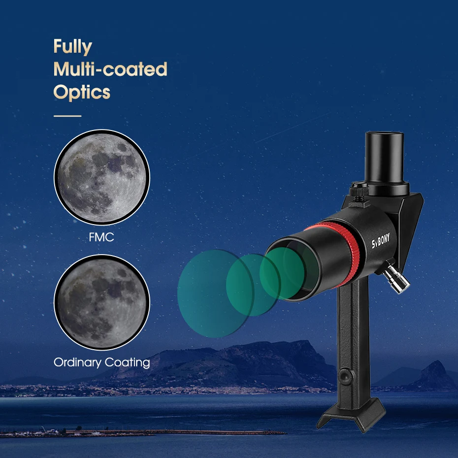 Svbony SV182 Telescope 6x30 Right-Angle Correct-Image Optical Dot Finderscope Astronomy Scope Viewfinder