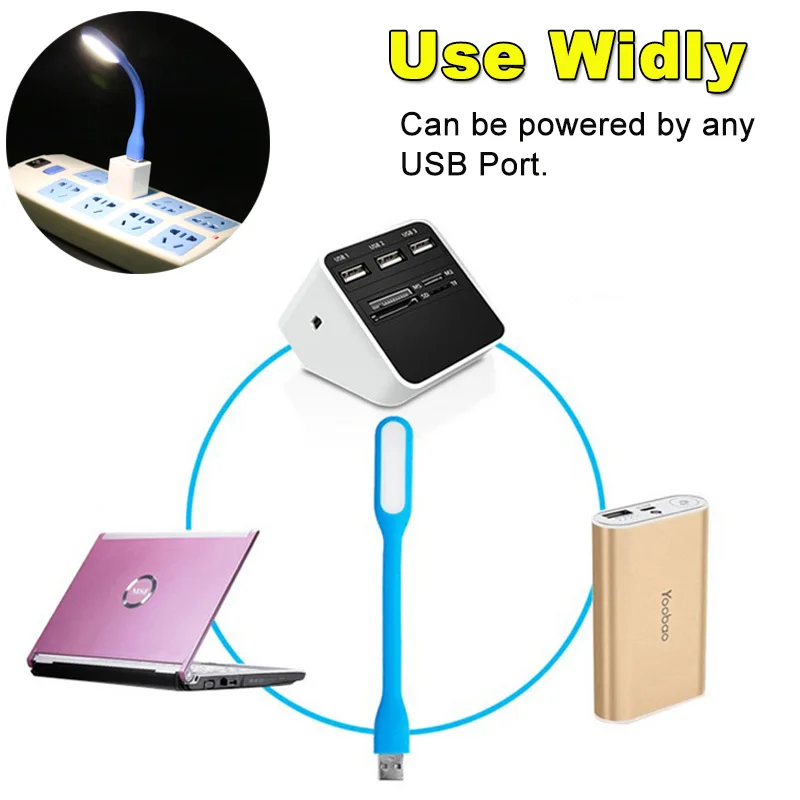 LED USB Light Protable Mini Flexible Book Lamp Bendable Laptop PC Reading Lights Power Bank Keyboard Accessories USB Night Lamp