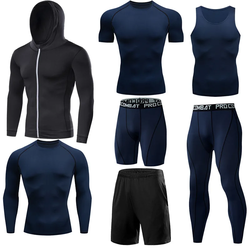 Herren-Lauf-Kompressions-T-Shirts, schnell trocknend, Fußballtrikot, Fitness, eng, Sportbekleidung, Fitnessstudio, Sport, kurzärmeliges Hemd, atmungsaktiv – Detail 31