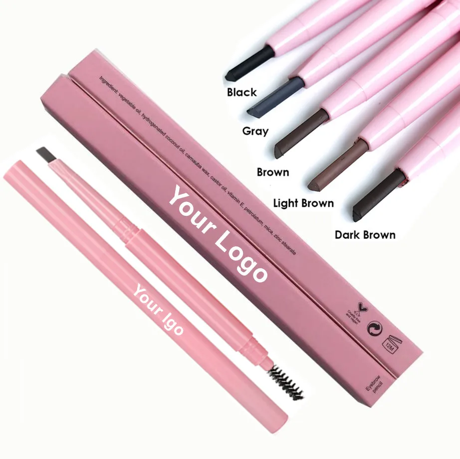 Pink Eyebrow Pencil Wholesale OEM Customize Brown Makeup Eyebrow Pencils Water Proof Suppliers Private Label Eyebrow Tint