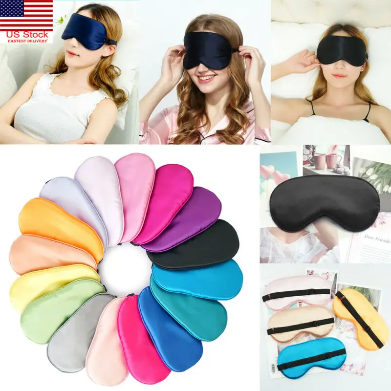 Dropshipping 100% 3D Silk Sleep Mask Natural Sleeping Eye Mask Eyeshade Cover Shade Eye Patch Soft Portable Blindfold Travel