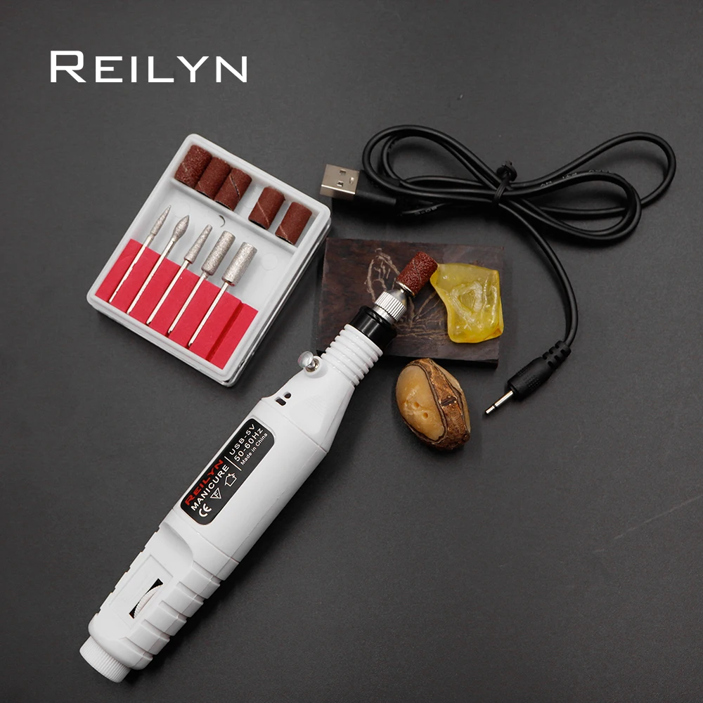 Prego Elétrico Polisher Manicure Máquina Conjunto de Carregamento Usb Manicure Arquivo Unhas Pedicure Ferramentas Mini Polimento Moagem Ferramenta
